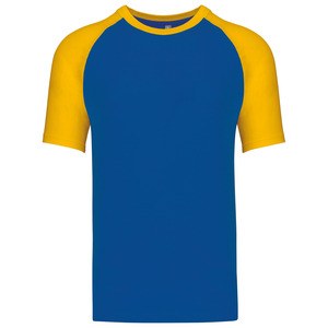 Kariban K330 - KONTRAST BASEBALL T-SHIRT Royal Blue/Yellow