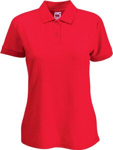 Fruit of the Loom SC63212 - Piqué Poloshirt Mischgewebe Damen Rot