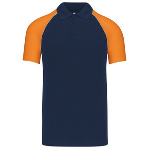 Kariban K226 - Zweifarbiges Baseball Poloshirt Navy/Orange