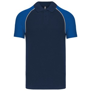 Kariban K226 - Zweifarbiges Baseball Poloshirt Navy/Royal Blue