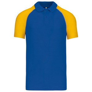Kariban K226 - Zweifarbiges Baseball Poloshirt Royal Blue/Yellow