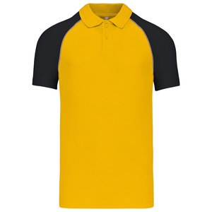 Kariban K226 - Zweifarbiges Baseball Poloshirt Yellow/Black