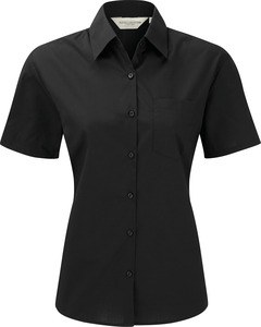 Russell Collection RU935F - Popelin Bluse Schwarz