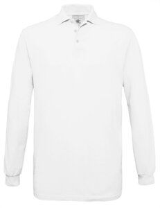 B&C B301L - Safran lange Ärmel Poloshirt Weiß
