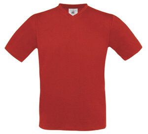 B&C BA108 - Exact V-Ausschnitt T-Shirt Herren Rot