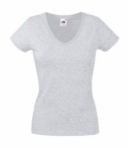 Fruit of the Loom SS047 - T-Shirt mit V-Ausschnitt für Frauen Heather Grey