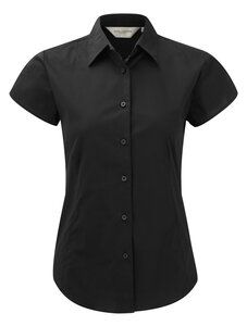 Russell J947F - Pflegeleicht Stretch Bluse Schwarz