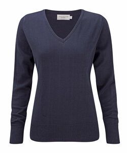 Russell Collection R-710F-0 - Damen mit V-Ausschnitt Strickpullover