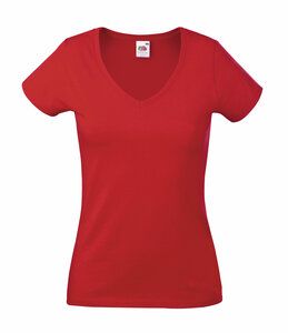 Fruit of the Loom 61-398-0 - Damen Valueweight V-Ausschnitt T-Shirt Rot