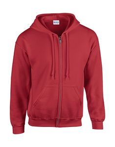 Gildan 18600 - Kapuzensweatshirt mit Reißverschluss Herren Rot