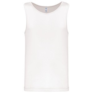 ProAct PA441 - Herren Basic Sport Funktions-Shirt Ärmellos Weiß
