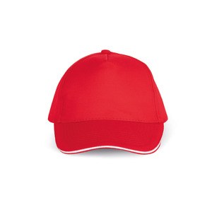 K-up KP124 - 5-Panel Cap mit Sandwichschirm Red / White