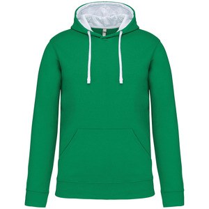 Kariban K446 - BICOLOR KAPUZEN SWEATSHIRT Light Kelly Green / White