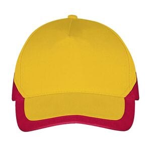 SOL'S 00595 - 5 Panel Contrast Cap Booster Jaune / Rouge