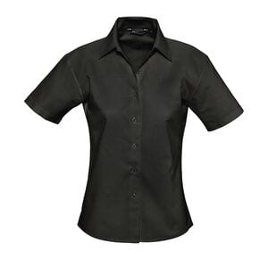 SOL'S 16030 - Damen Oxford Bluse Kurzarm Elite Schwarz