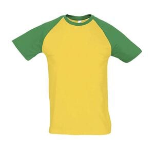 SOL'S 11190 - Herren Raglan T-Shirt Funky Jaune / Vert Prairie