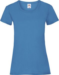 Fruit of the Loom SC61372 - Damen T-Shirt 100% Baumwolle Azur Blue