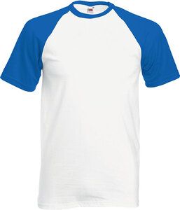 Fruit of the Loom SC61026 - Baseball T-Shirt White / Royal Blue