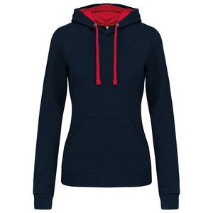 Kariban K465 - Damen Sweatshirt mit Kapuze in Kontrastfarbe