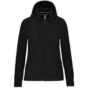 Kariban K464 - Damen Kapuzen Sweatshirt mit Reißverschluss Schwarz