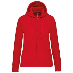 Kariban K464 - Damen Kapuzen Sweatshirt mit Reißverschluss Rot
