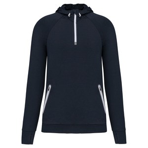 Proact PA360 - Kapuzen-Sweatshirt 1/4 Sport-Reißverschluss Navy