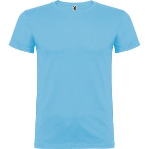 Roly CA6554 - BEAGLE Kurzarm-T-Shirt mit doppeltem Rundhalsausschnitt mit Elastan Sky Blue