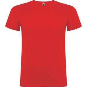 Roly CA6554 - BEAGLE Kurzarm-T-Shirt mit doppeltem Rundhalsausschnitt mit Elastan Rot