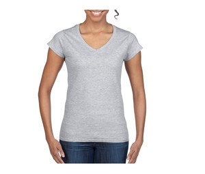 Gildan GN647 - Damen T-Shirt mit V-Ausschnitt aus 100% Baumwolle Sport Grey