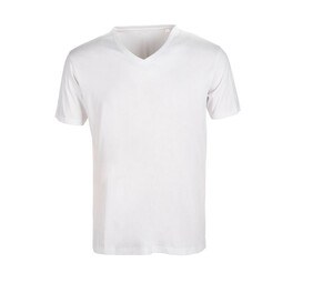 Sans Étiquette SE683 - Herren No Label V-Neck T-Shirt Weiß