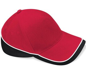 Beechfield BF171 - Teambekleidung Wettbewerbs Cap Classic Red/Black/White