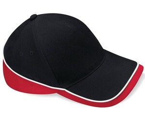 Beechfield BF171 - Teambekleidung Wettbewerbs Cap Black/Classic Red/White