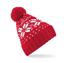 Beechfield BF456 - Fair Isle Snowstar Beanie Mütze Classic Red/White