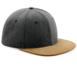 Beechfield BF668 - Suede Peak Snapback Cap Vintage Black