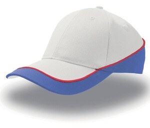 Atlantis AT088 - Kontrastierende 6-Panel-Kappe White/Royal