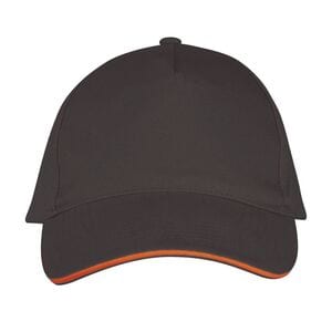 SOL'S 00594 - 5-Panel Cap Long Beach Dark Grey / Orange