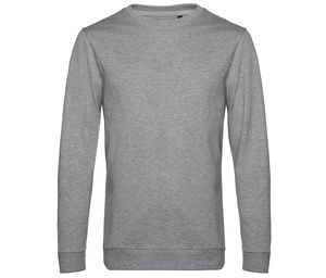 B&C BCU01W - Herren Rundhalspullover Heather Grey