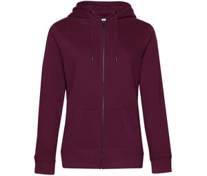 B&C BCW03Q - Kapuzensweatshirt Queen mit Reißverschluss Dark Cherry