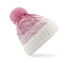 Beechfield BF459 - Beanie mit Bommel Dusky Pink / Off White