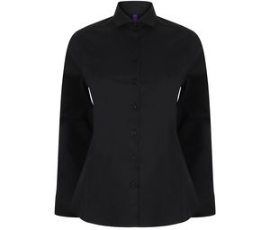 Henbury HY533 - Langärmeliges Damen Stretchhemd Black
