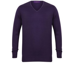 Henbury HY720 - Herren-Pullover mit V-Ausschnitt Purple