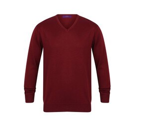 Henbury HY720 - Herren-Pullover mit V-Ausschnitt Burgundy