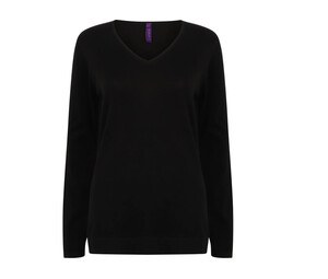 HENBURY HY721 - Damen Pullover mit V-Ausschnitt Black