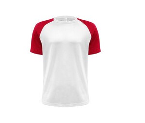 JHK JK905 - Baseball Sport T-Shirt Weiß / Rot