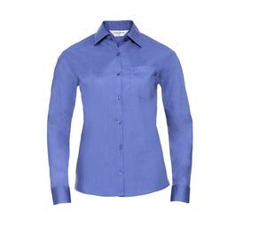 Russell Collection JZ34F - Damen Langarm Bluse Popeline