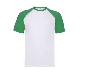 Fruit of the Loom SC237 - Baseball T-Shirt White / Kelly