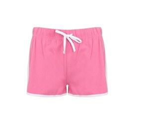 SF Women SK069 - Damen Retro Shorts Bright Pink / White