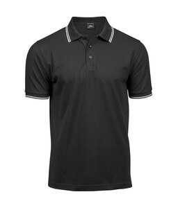 Tee Jays TJ1407 - Herren-Luxus-Streifen-Polo Black / White