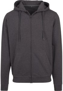 Build Your Brand BY082 - Terry Zip Hoody Holzkohle