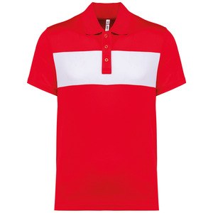 Proact PA493 - Kurzarm-Polohemd für Erwachsene Sporty Red / White